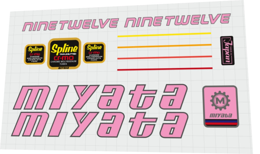 Miyata 912 Frame Decal Set - 1986