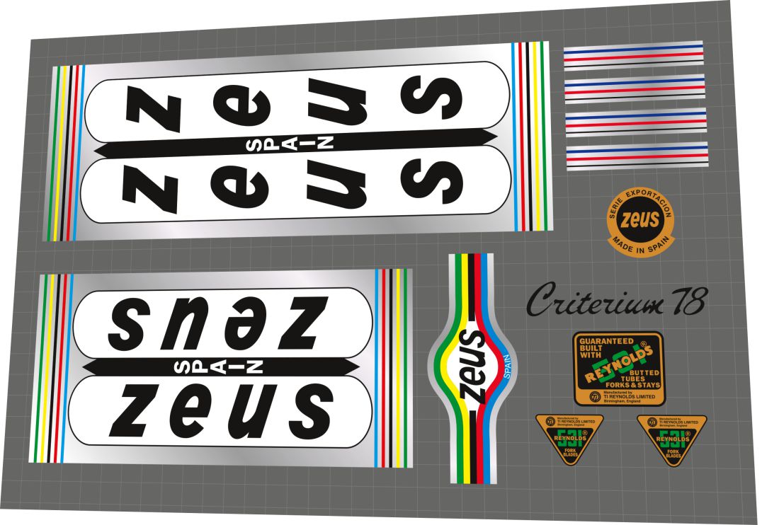 Zeus Criterium 78 Frame Decal Set - 1976