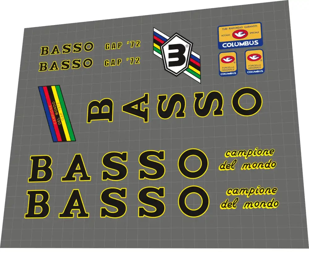 2019 Basso Campione Del Mondo Gap '72 Frame Decal Set