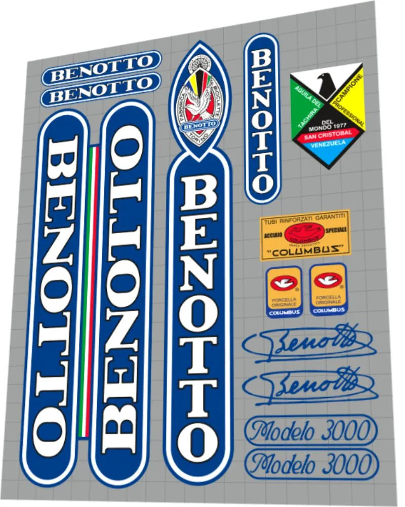 1982 Benotto 3000 SL Super Record Frame Decal Set