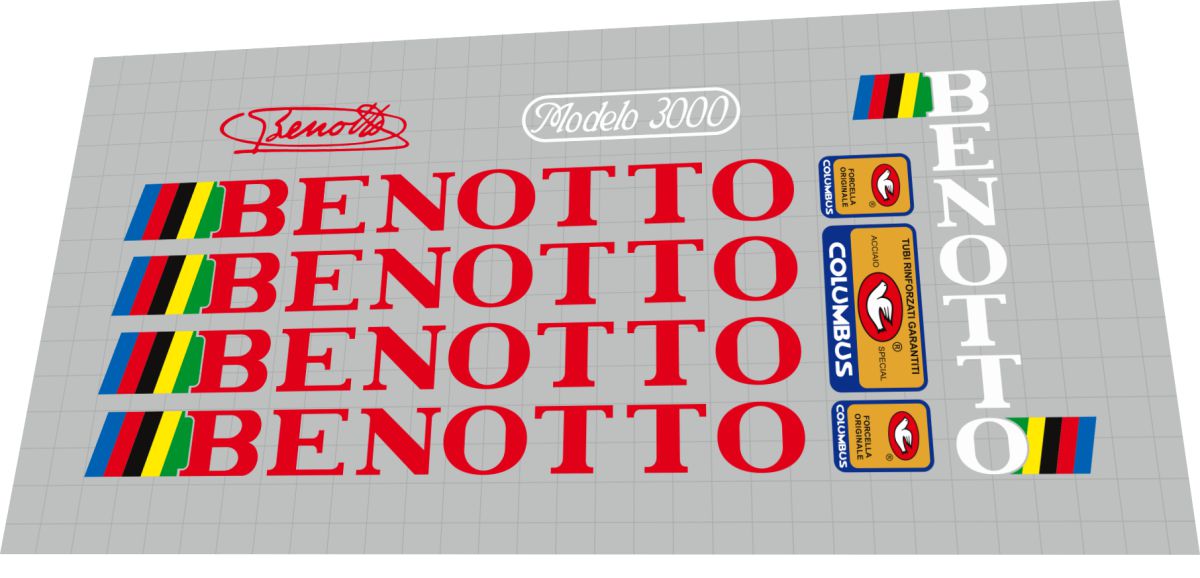 1987 Benotto Modello 3000 Frame Decal Set