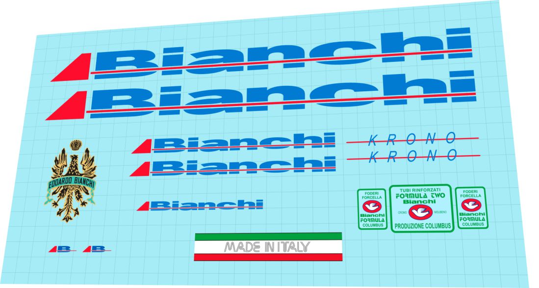 1987 Bianchi Krono Frame Decal Set
