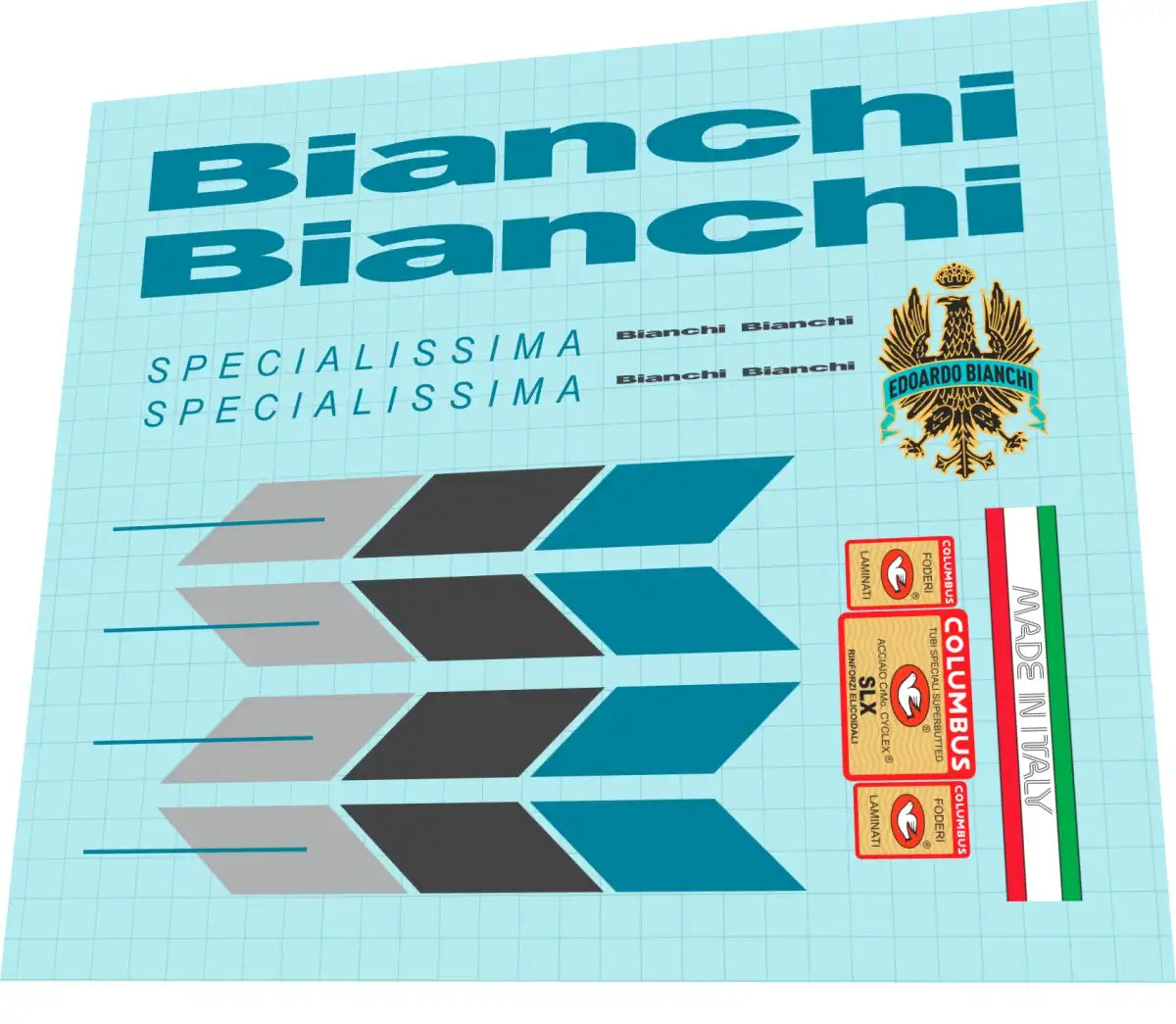 1988 Bianchi Specialissima Frame Decal Set