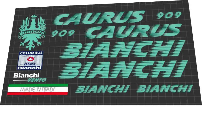 1989 Bianchi Caurus 909 Celeste Frame Decal Set