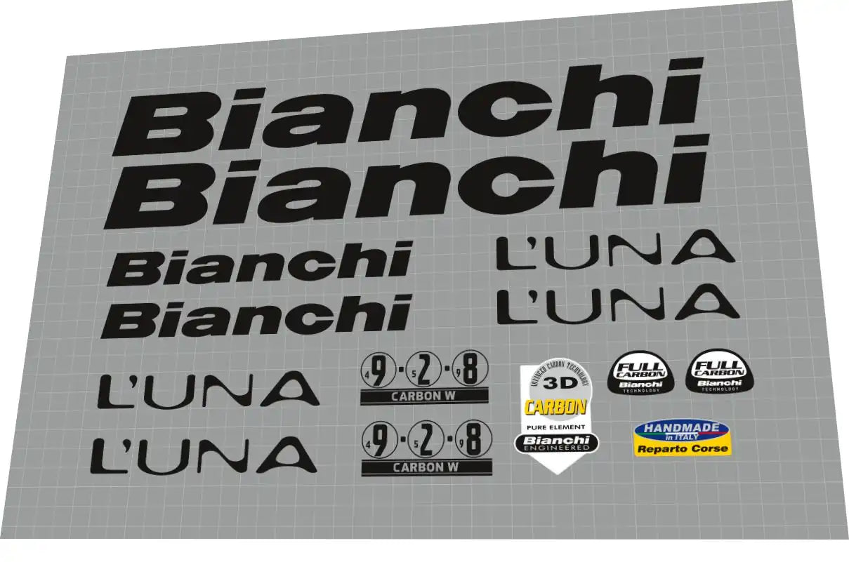 2004 Bianchi Luna 928 Black Frame Decal Set