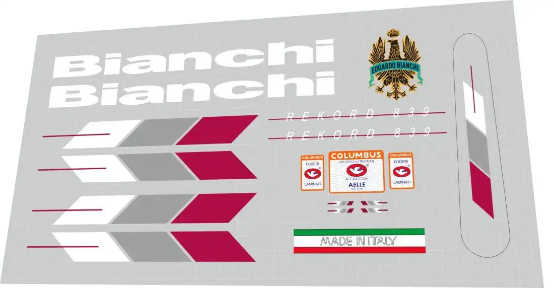 Bianchi Rekord 839 Frame Decal Set