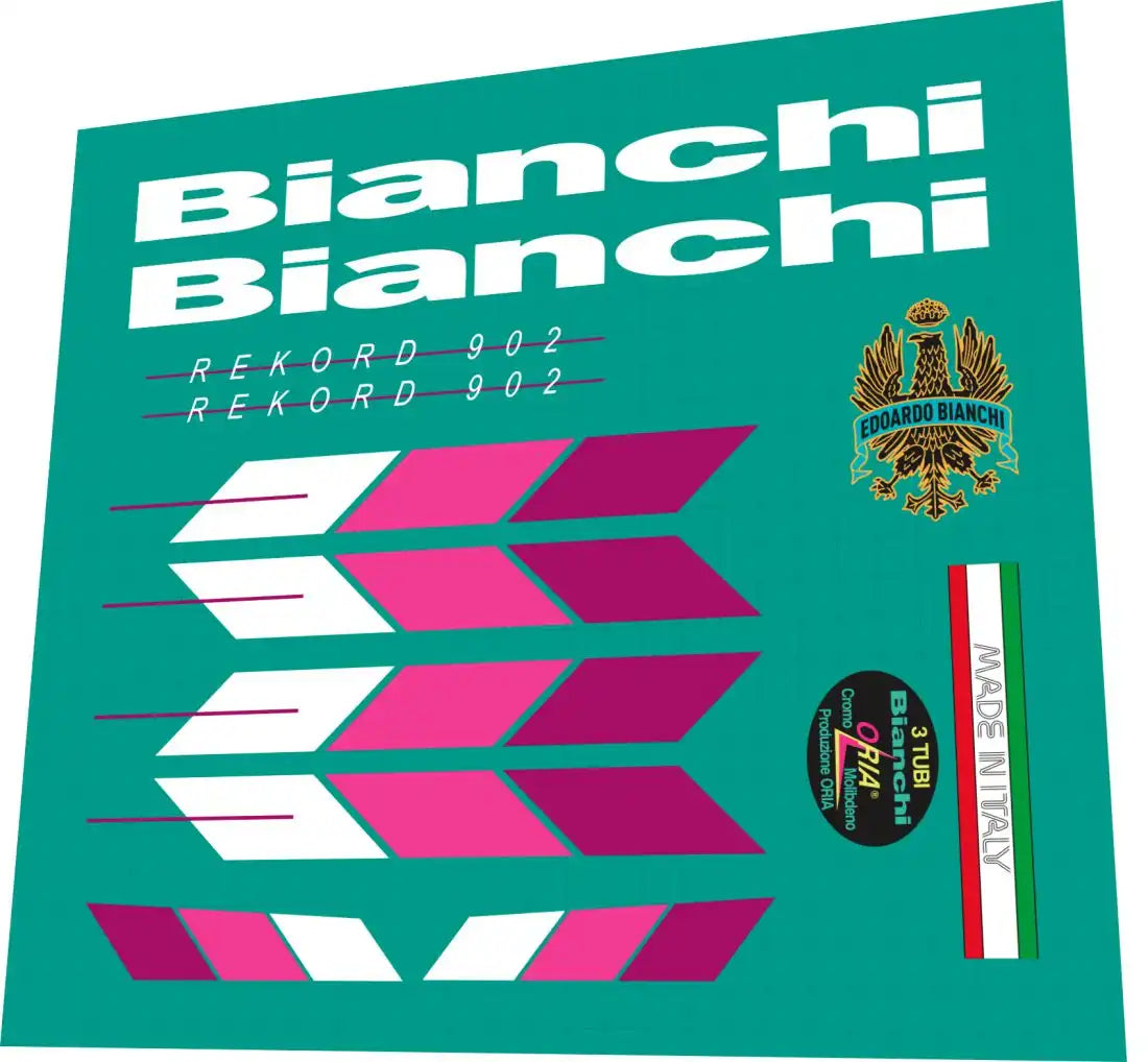 Bianchi Rekord 902 Pink Frame Decal Set