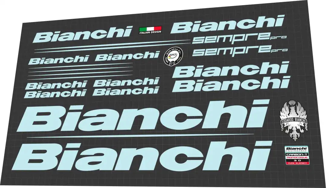 Bianchi Sempre Pro Celeste Frame Decal Set
