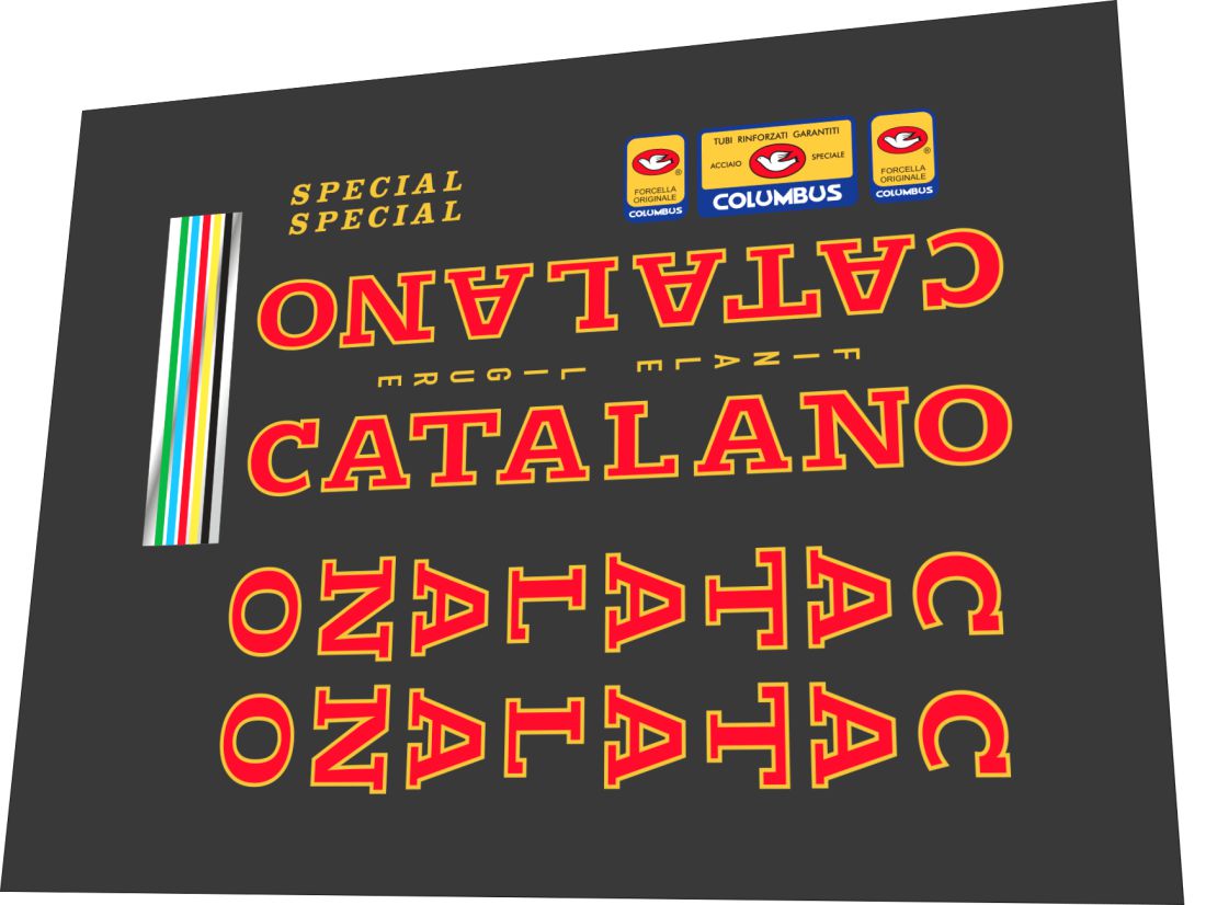 1985 Catalano Red Gold Frame Decal Set