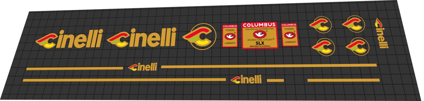 1991 Cinelli Supercorsa Gold Frame Decal Set