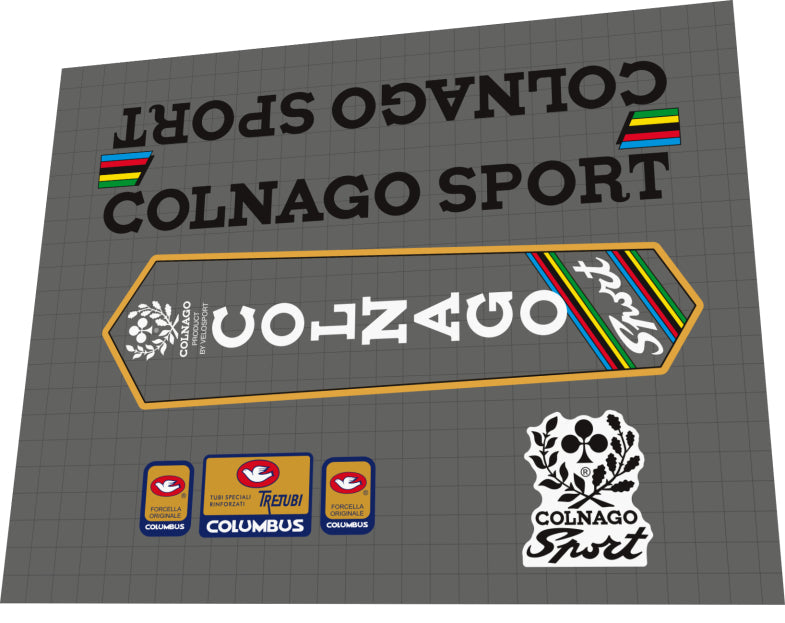 1980s Colnago Sport Transparent Background Frame Decal Set