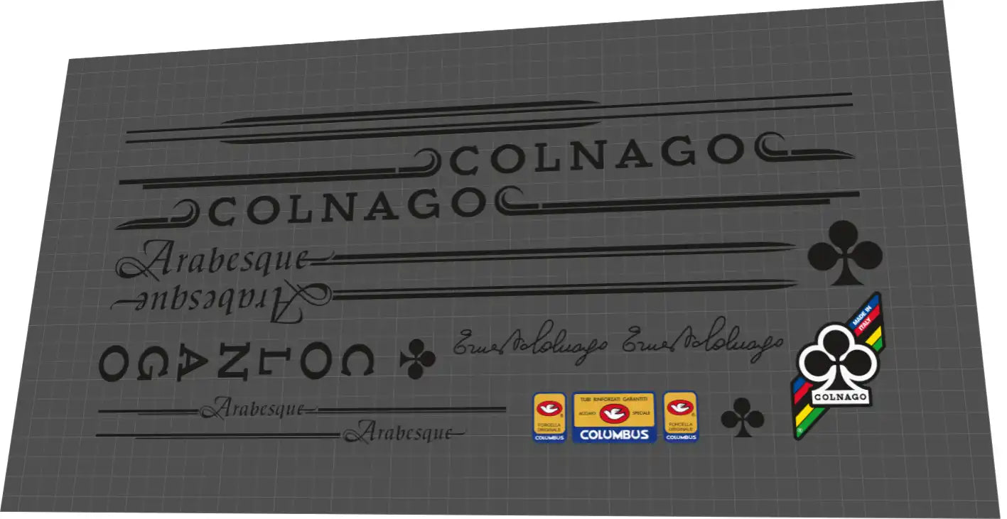 1983 Colnago Arabesque Black Frame Decal Set