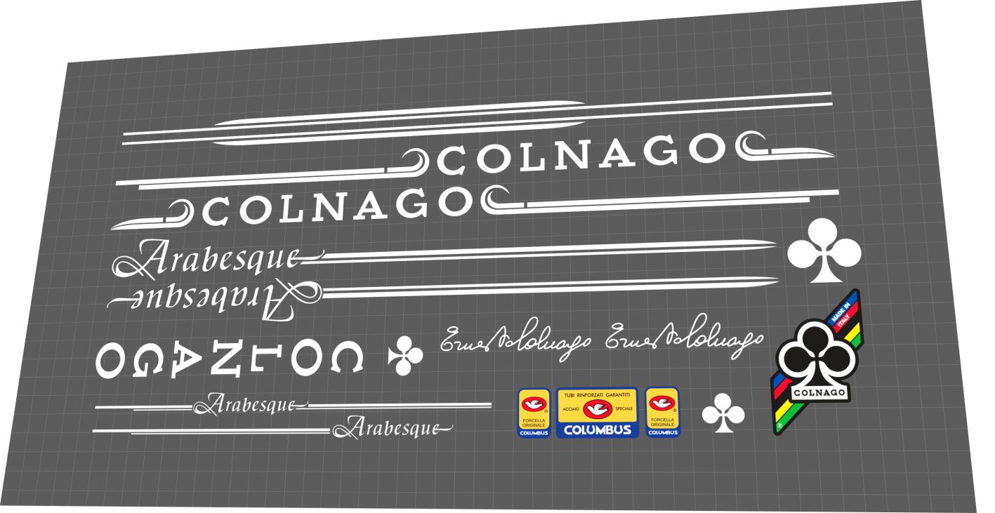 1983 Colnago Arabesque White Frame Decal Set