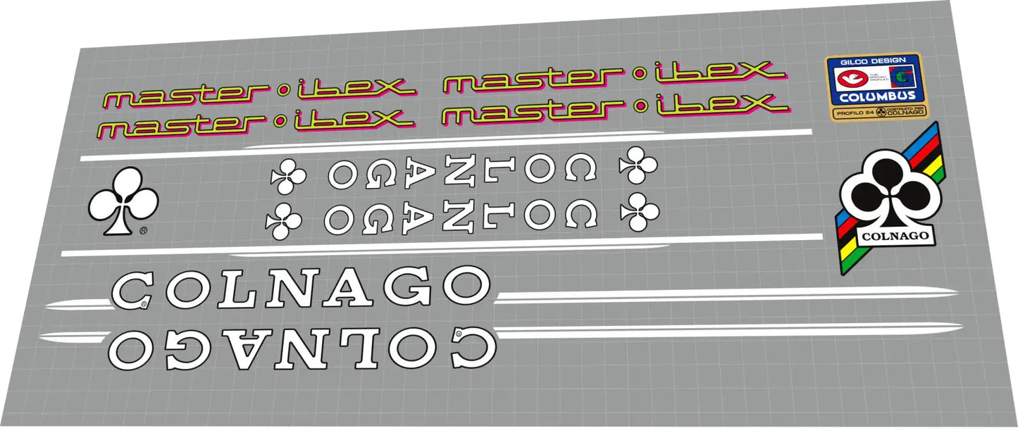 1987 Colnago Master Ibex MTB White Frame Decal Set