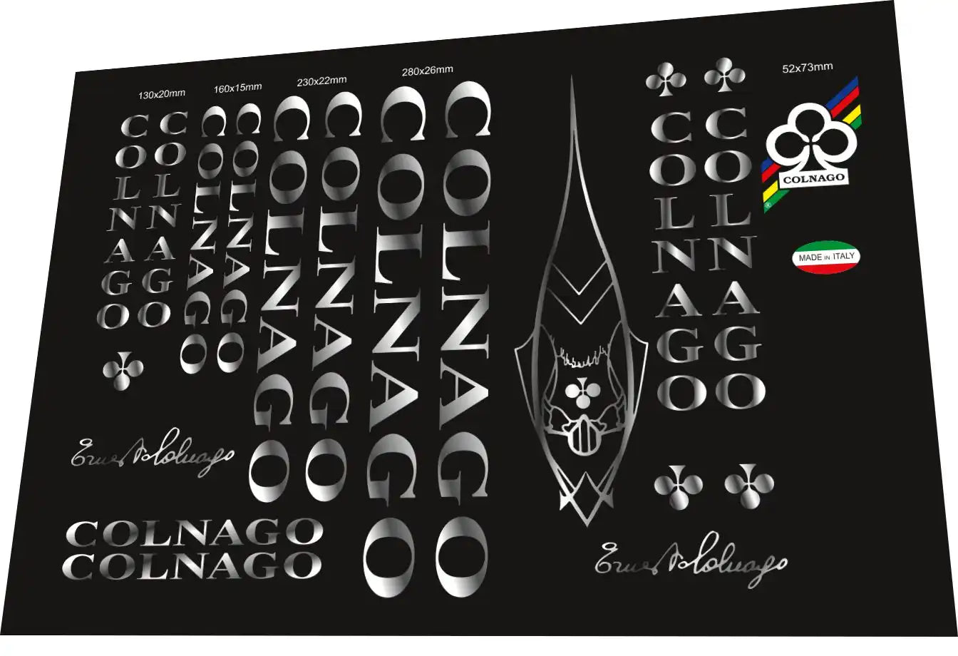 1990s Colnago Classic Chrome Frame Decal Set