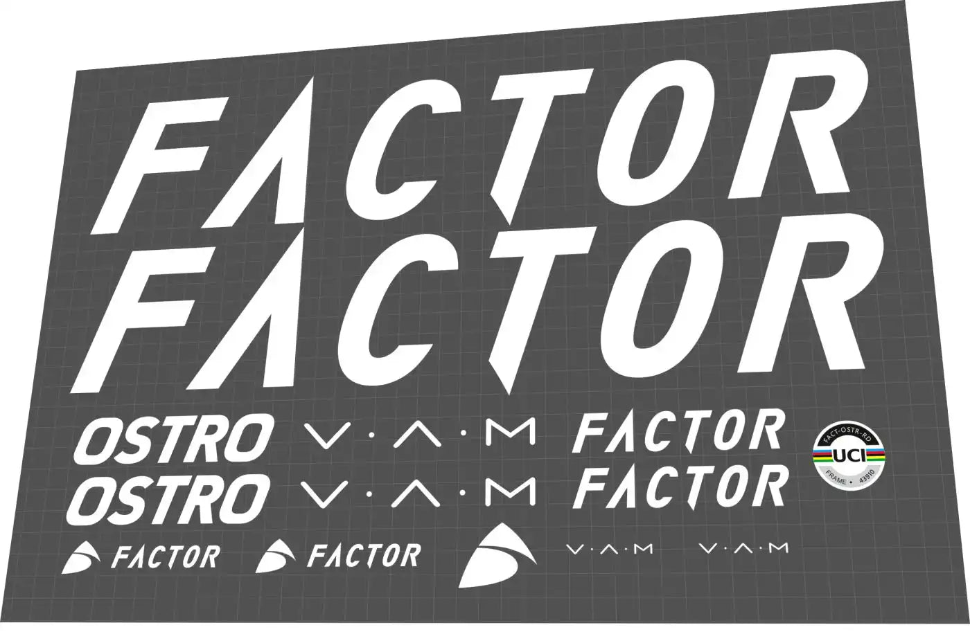 2023 Factor Ostro VAM White Frame Decal Set