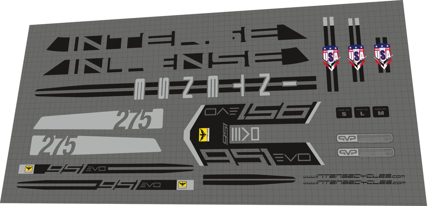 2014 Intense 951 EVO Frame Decal Set