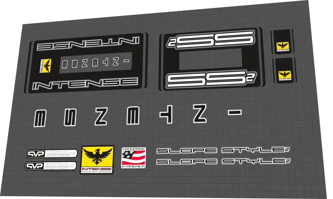 Intense Slopestyle 2 Black Frame Decal Set