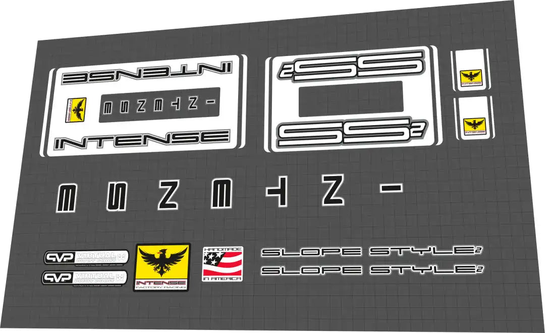 Intense Slopestyle 2 White Frame Decal Set