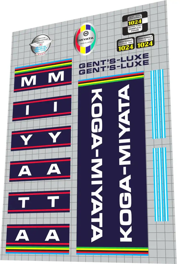 1977 Koga Miyata Gents Luxe Frame Decal Set