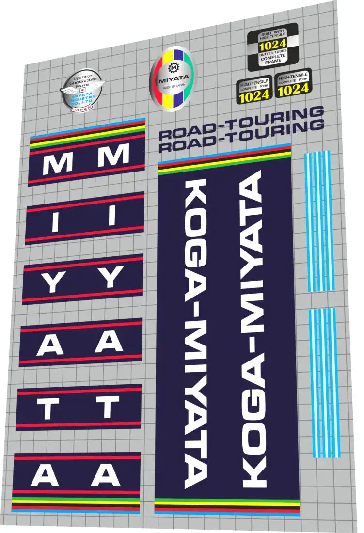 1977 Koga Miyata Road Touring Frame Decal Set