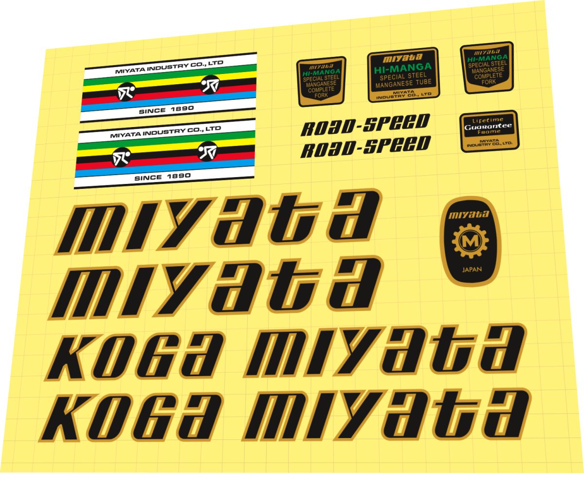 1979 Koga Miyata Road Speed Frame Decal Set
