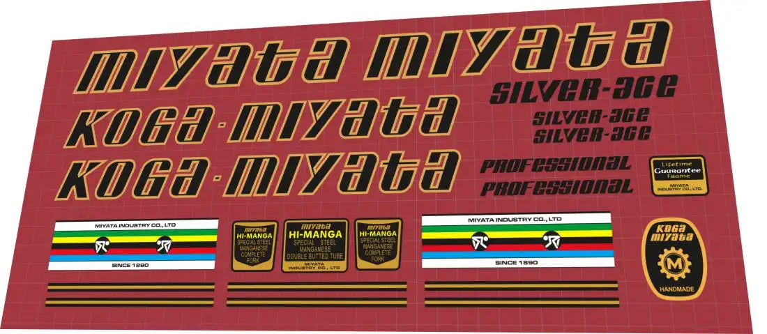 1979 Koga Miyata Silver-Ace Frame Decal Set