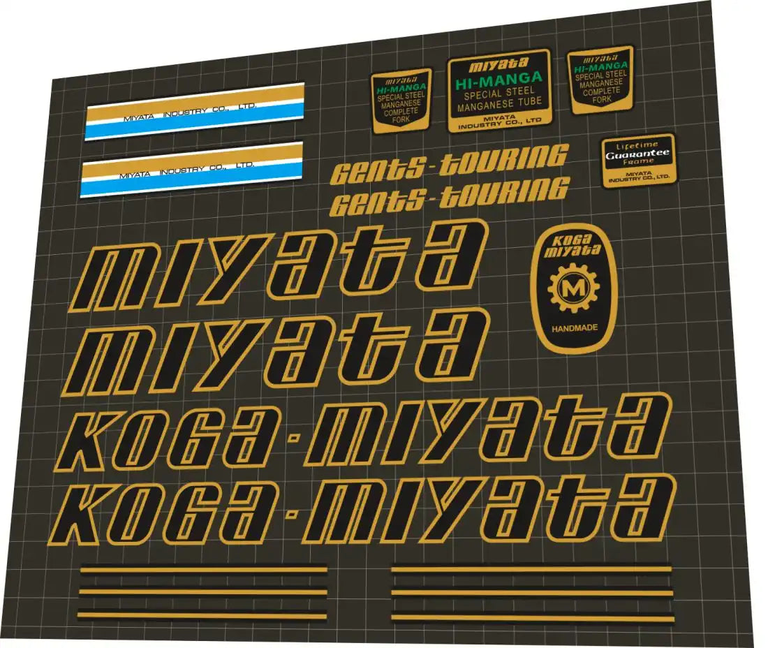 1980 Koga Miyata Gents-Touring Frame Decal Set