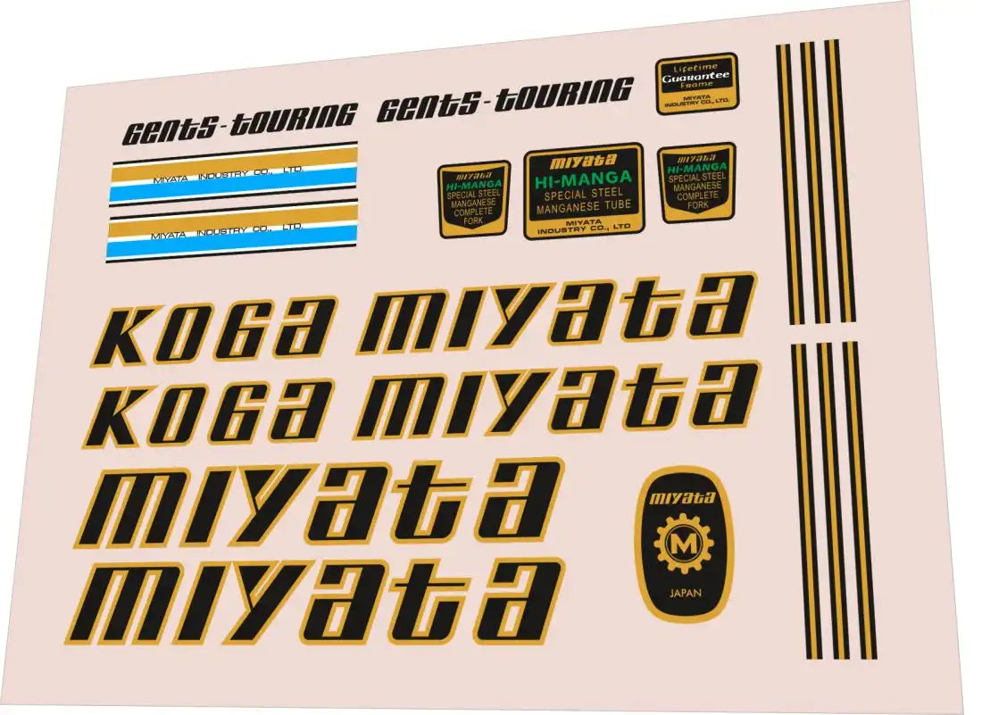1983 Koga Miyata Gents Touring Frame Decal Set