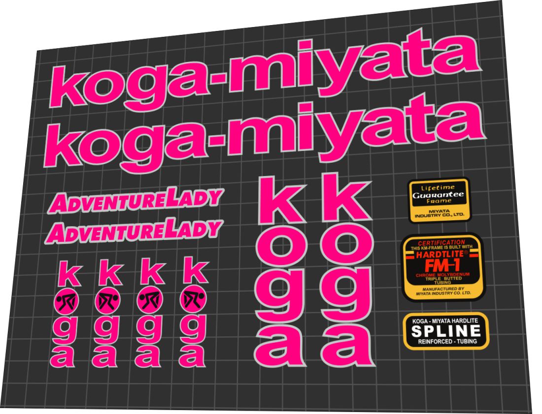 1994 Koga Miyata Adventure Lady Frame Decal Set