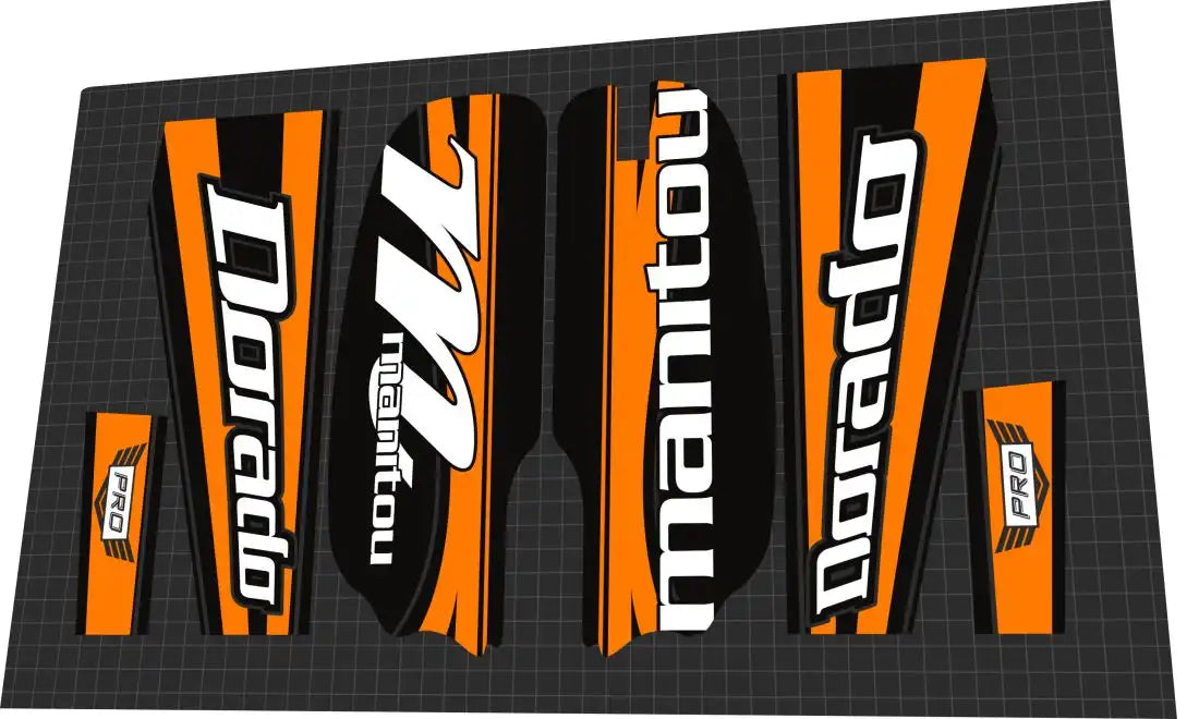 2010 Manitou Dorado Pro Orange White Fork Decal Set