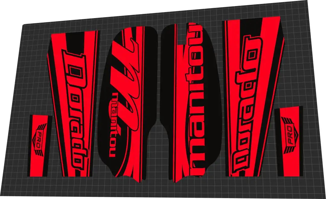 2010 Manitou Dorado Pro Red Fork Decal Set