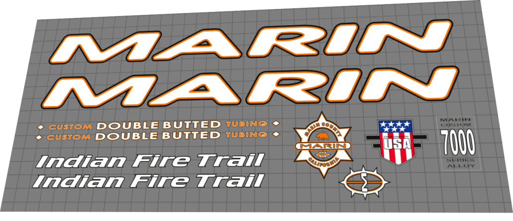 1997 Marin Indian Fire Trail Frame Decal Set