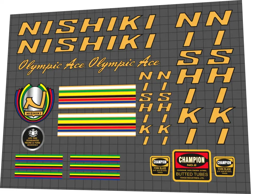 Nishiki Olympic Ace Frame Decal Set - 1981