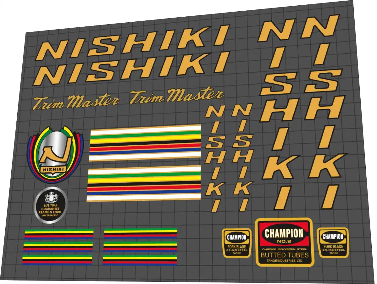 1981 Nishiki Trim Master Frame Decal Set