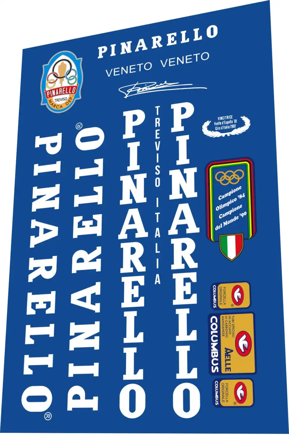 1987 Pinarello Veneto Aelle White Frame Decal Set