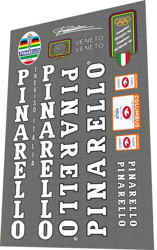 Pinarello Veneto White/Black With Aelle Frame Decal Set