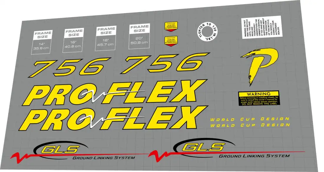 1996 Proflex 756 Frame Decal Set