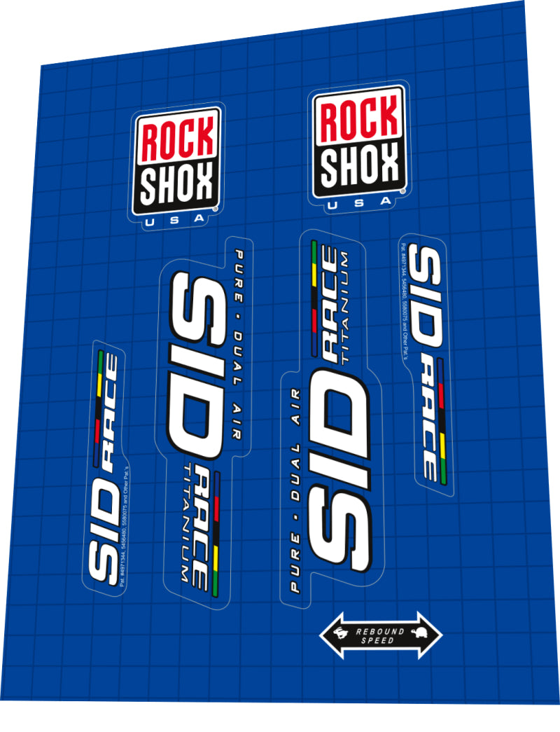 2002 Rock Shox SID Pure Dual Air Race Titanium Fork Decal Set