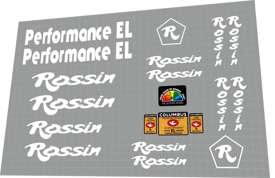 1992 Rossin Performance EL White Frame Decal Set