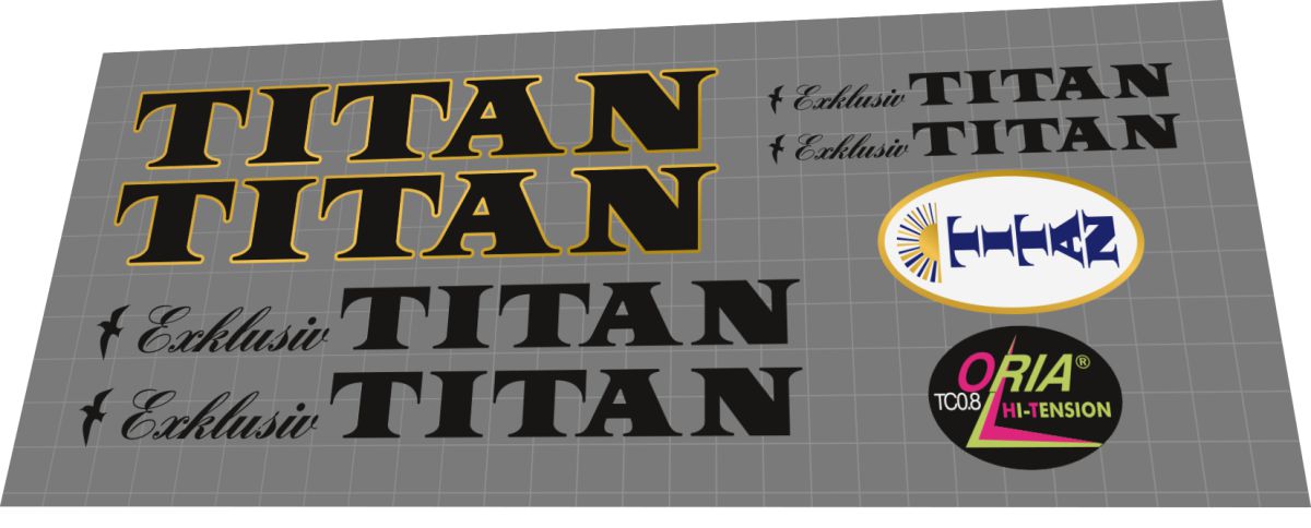 1989 Titan Exklusiv Black Gold Frame Decal Set