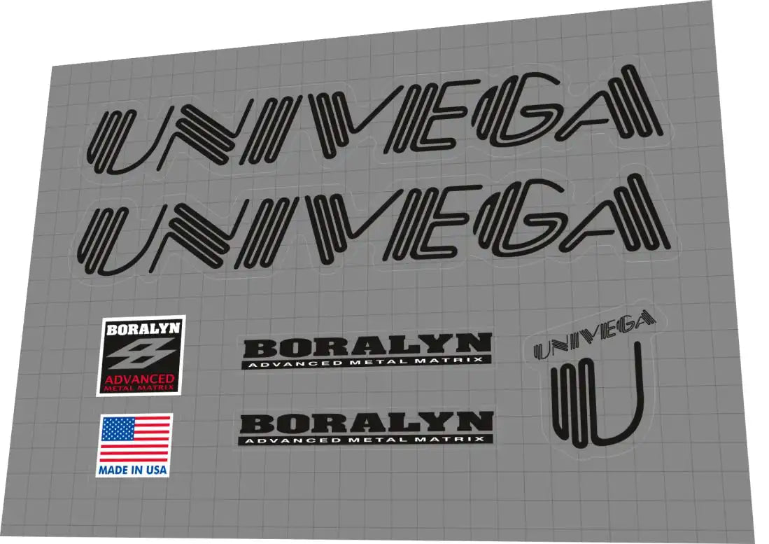 1994 Univega Boralyn Black Frame Decal Set