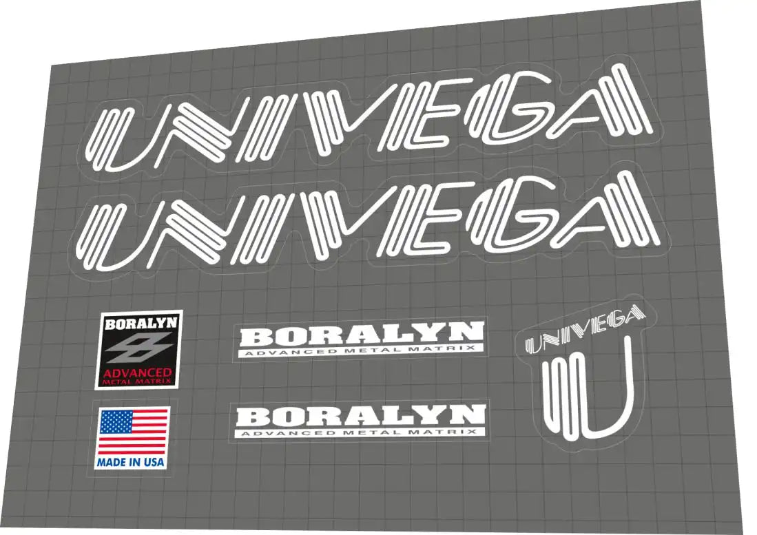 1994 Univega Boralyn White Frame Decal Set