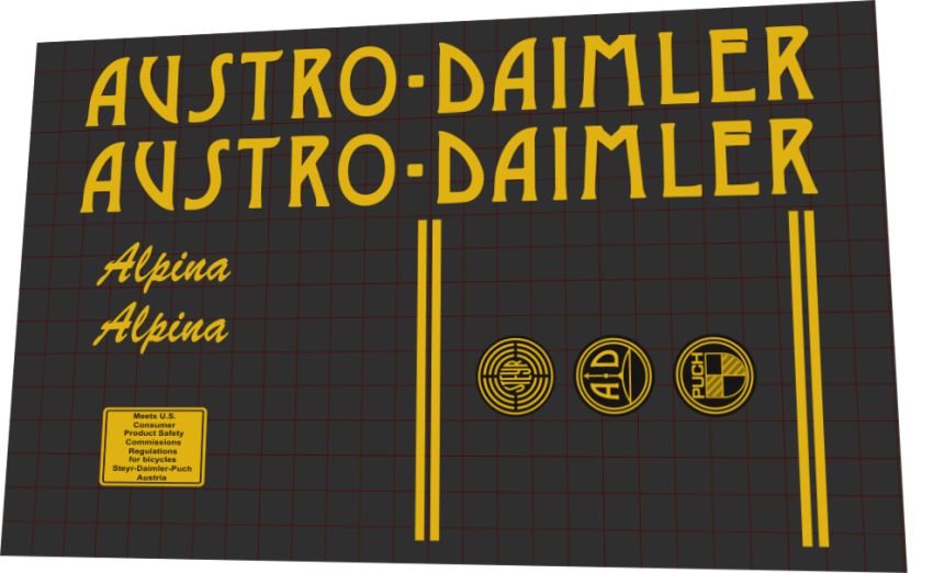 Austro Daimler Alpina Frame Decal Set 1982