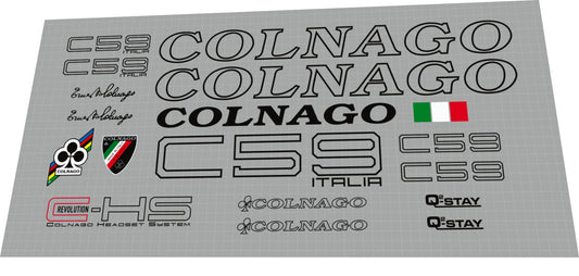 Colnago C59 Black Frame Decal Set