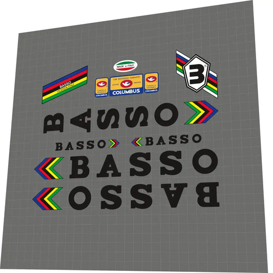 1981 Basso Track Black Frame Decal Set