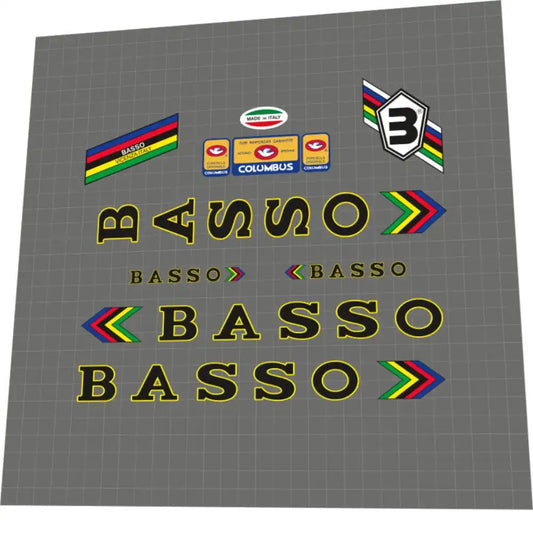 1981 Basso Track Black-Yellow Frame Decal Set