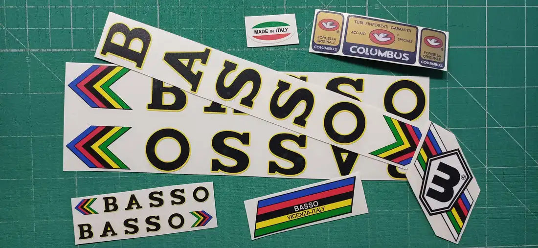 1981 Basso Track Black-Yellow Frame Decal Set