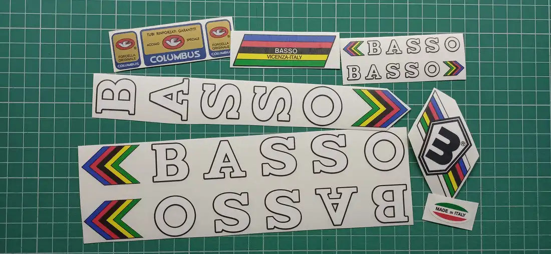 1981 Basso Track White-Black Frame Decal Set