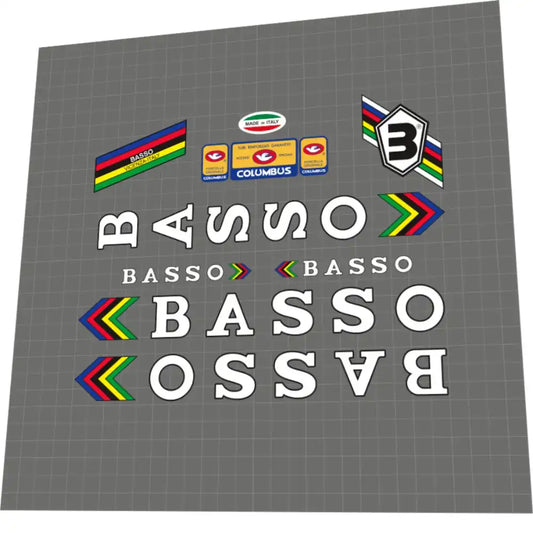 1981 Basso Track White-Black Frame Decal Set